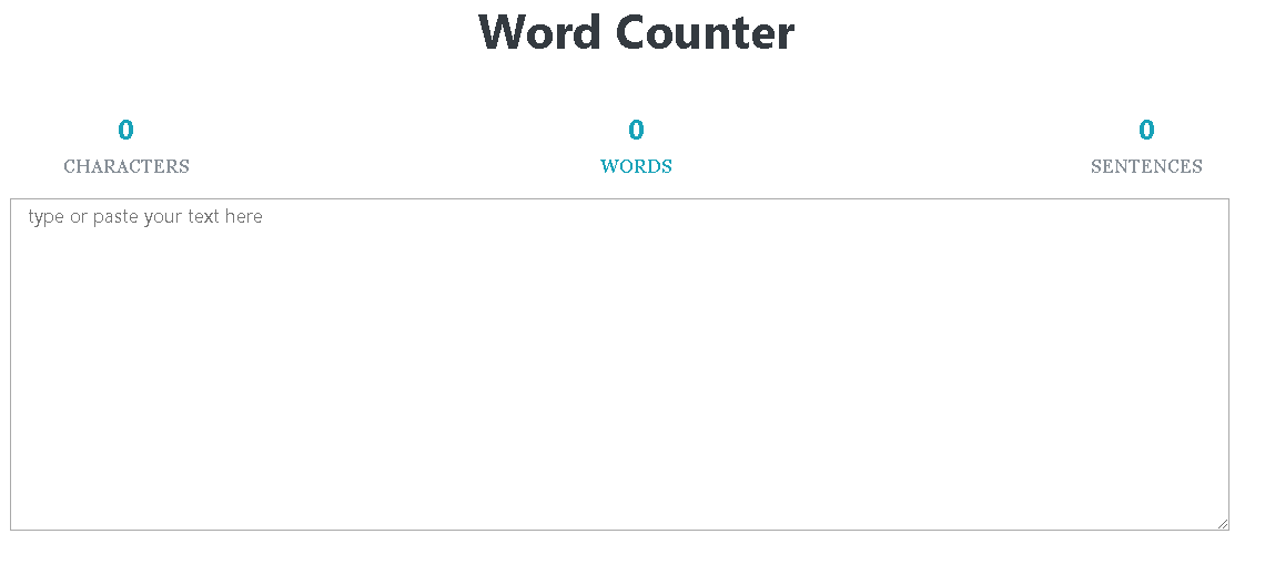 Word Counter, Word Count
