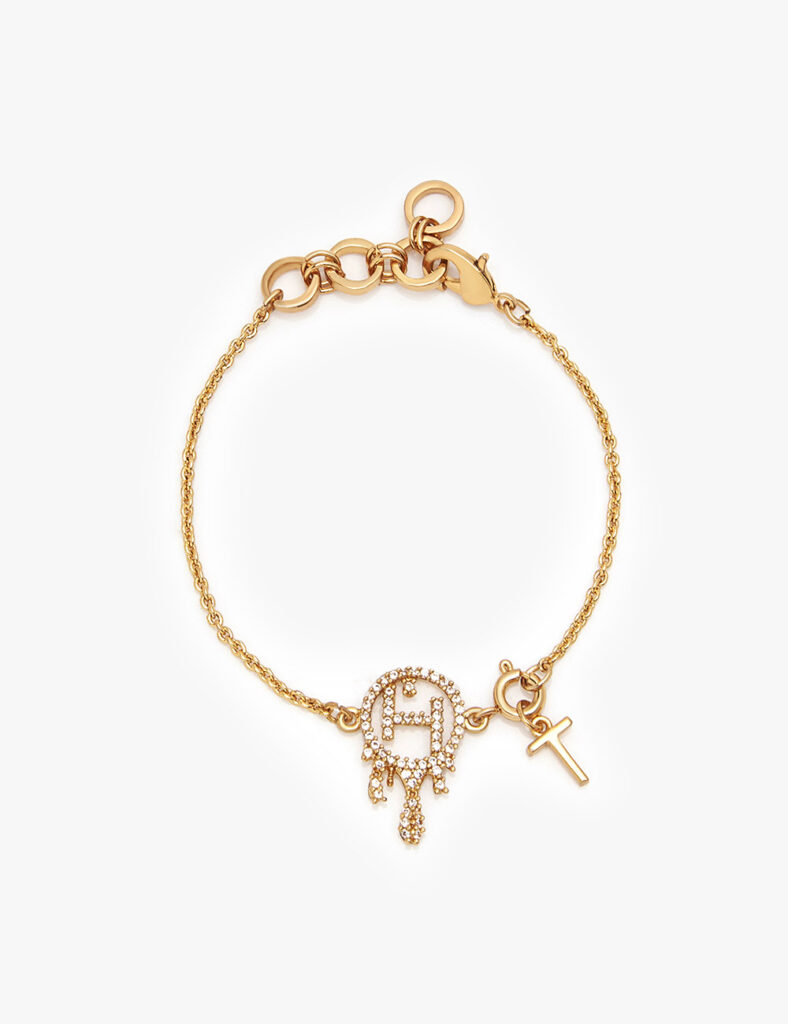 Gold-plate Designer bracelet with initials for women 